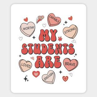 Teacher Valentines Day Positive Affirmations Candy Hearts Magnet